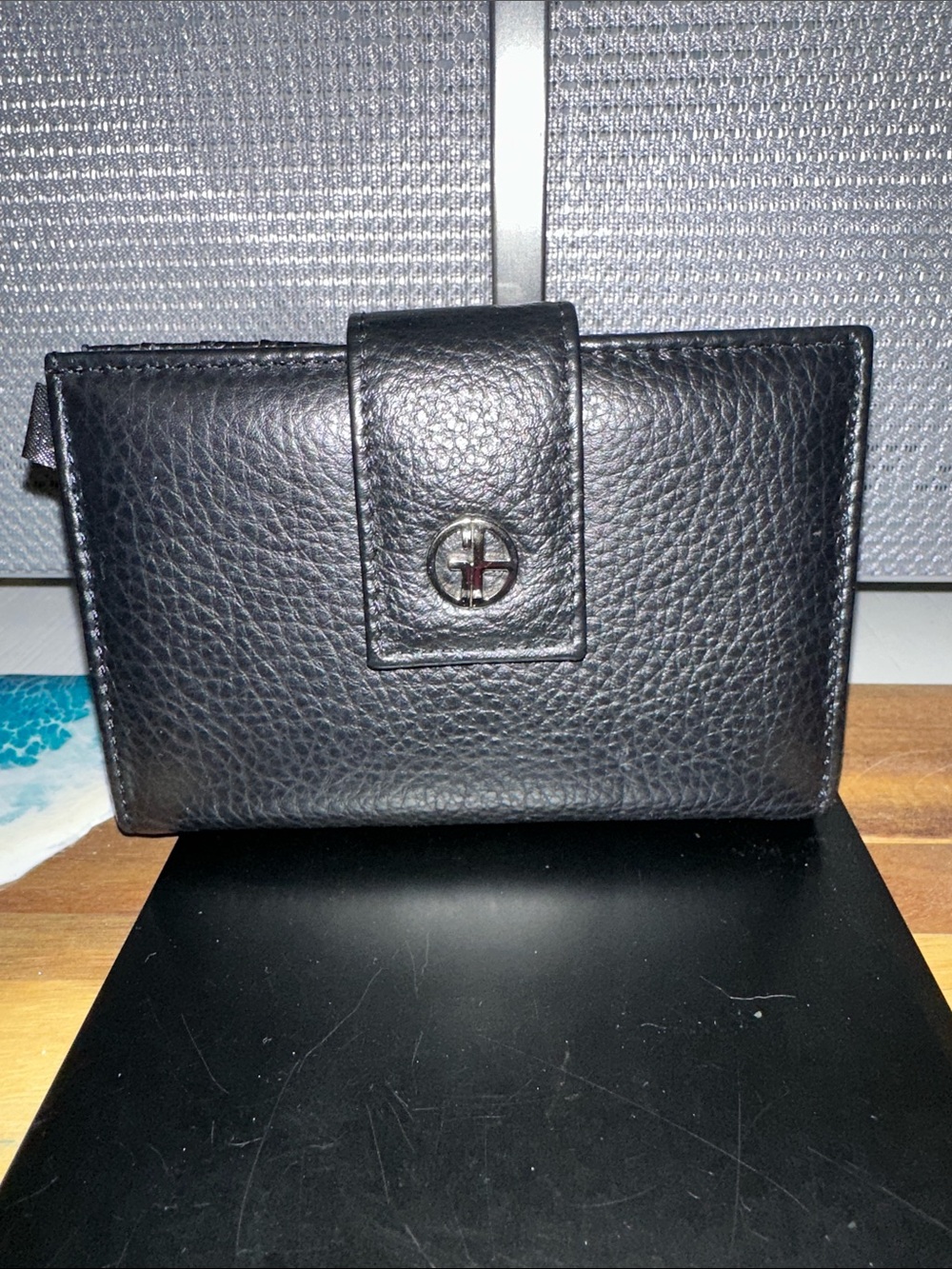 Giani Bernini Black Pebbled Leather Wallet